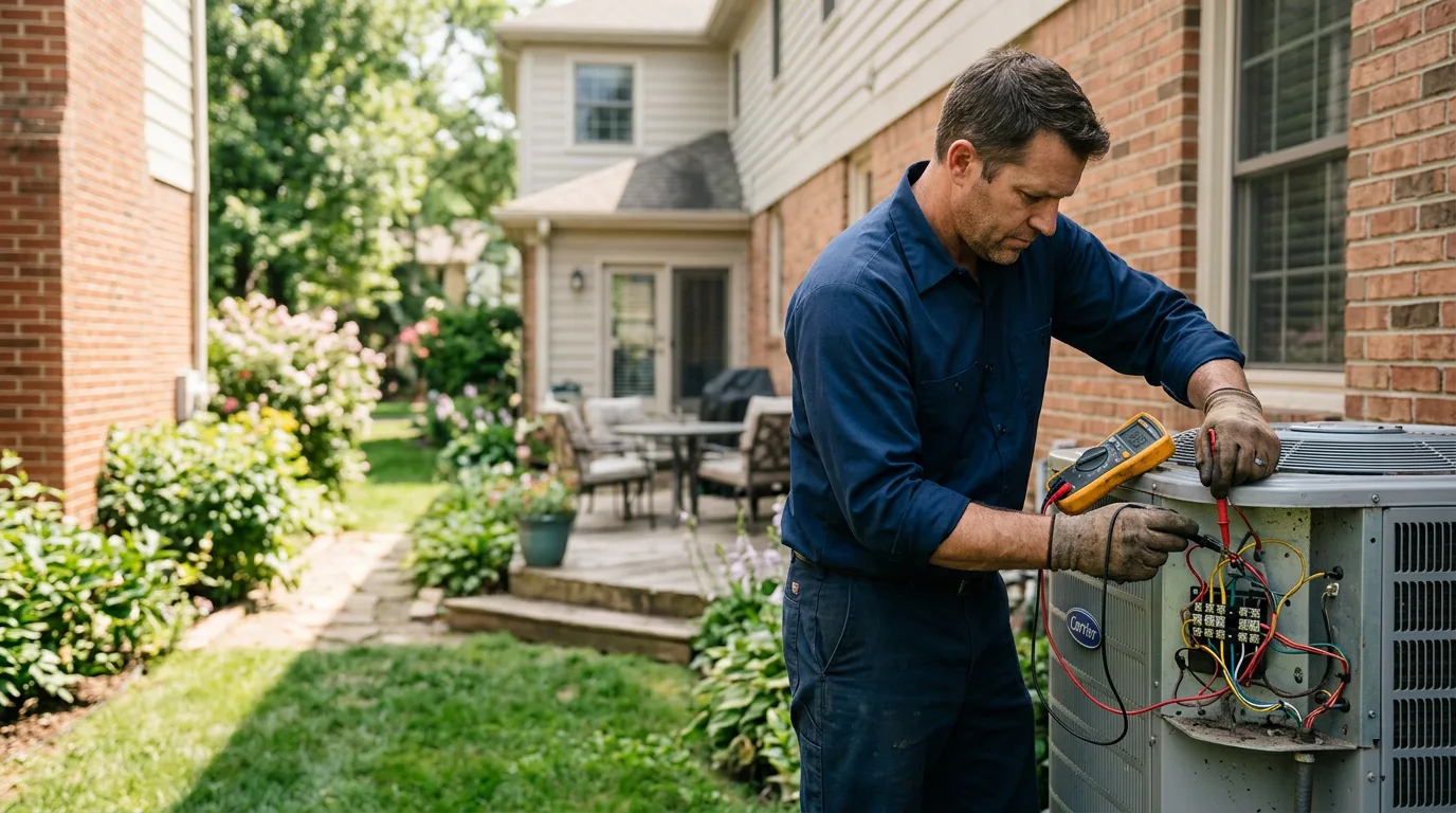 HVAC technician working near Meadows Of Dan, VA